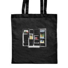 'Open Fridge' Classic Black Tote Shopper Bag (ZB00022646)