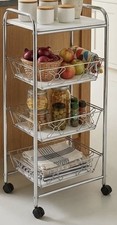 4-Tier Chrome Rolling Storage