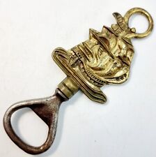 H.M.S. VICTORY SHIP HANDLE BEER ALE BOTTLE CORK OPENER 4½" VINTAGE BRASS & STEEL
