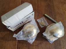 Victorian Style Brass Mortice Door Knob Handle Set, 57mm, Unused, Boxed