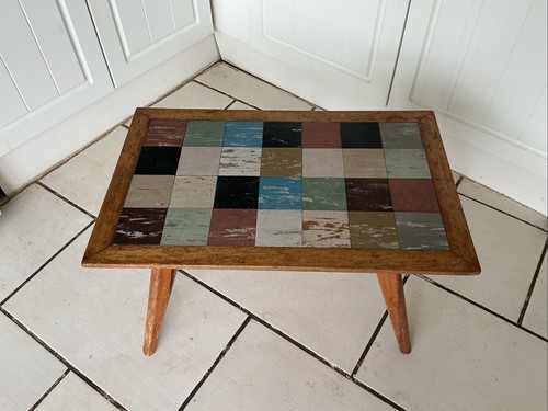 Side table tiled - table, vintage