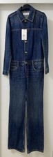 ZARA BLUE TRF COLLARED LONG SLEEVES STRAIGHT LEG JUMPSUIT WITH BELT LOOPS SIZE M