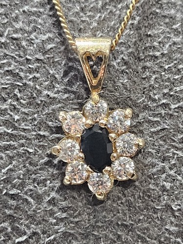 9ct yellow gold - sapphire, and