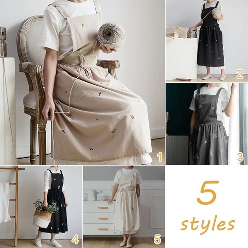 Cotton cross back apron - cotton,