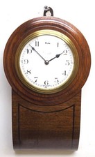 Rare Antique French 8 Day Timepiece Mahogany Miniature Drop Dial Wall Clock