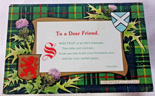 Antique early 1900s picture postcard showing "STEWART HUNTING" Tartan unposted.