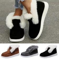 Womens Warm Winter Moccasin Faux Fur Lined Ladies Comfy Snug Slippers Shoes Size