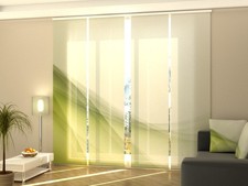 Sliding Panel Curtain Wellmira for Room Dividing, any sizes - Elegant Green Wave