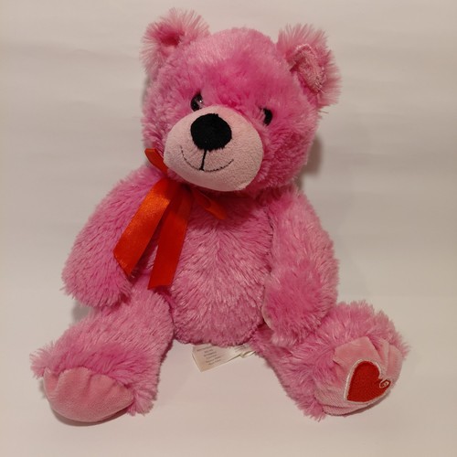 Pink teddy bear with red - teddy,
