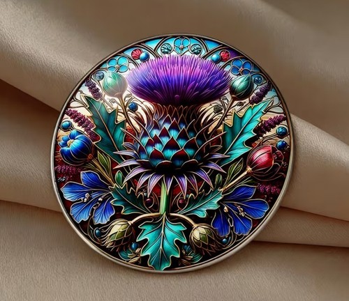 Scottish thistle brooch - thistle,