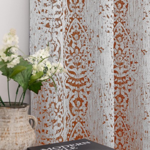 Rust red printed curtains for - printed,