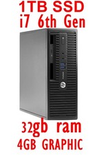 HP PHOTOSHOP COMPUTER i7 6TH GEN 32GB RAM  4GB GRAPHIC 1TB SSD 4x MONITOR OUTPUT