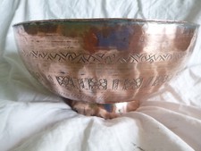 Vintage Islamic Copper BOWL. Highly Decorated 11cm H x 22cm Dia x 11cm Depth.