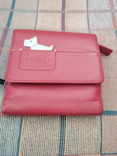 Used radley leather wallet - leather, red