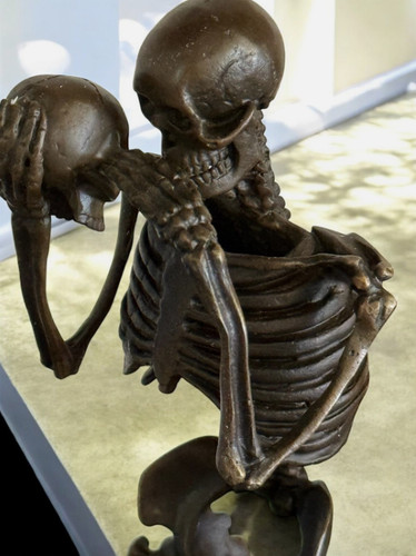 Memento mori bronze statue - memento,