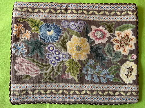 Needlepoint cushion cover - cushion,