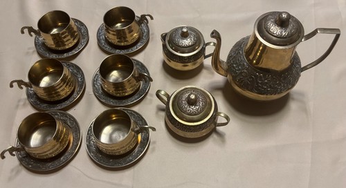 Brass mini tea set - mini, sugar