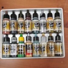 Vallejo Model Air Metallic Colors Acrylic Paint Set for Air Brush - Assorted Co