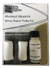 Heat Resistant Cream Marble Hearth, Fire Surround Epoxy Repair Putty Kit - Chips