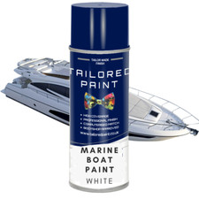 Marine Boat White Aerosol Paint PU Polyurethane Fibreglass Steel Wooden Hulls