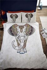 Samburu Elephant Multicolour Single Duvet Quilt Cover and Pillowcase Bedding Set