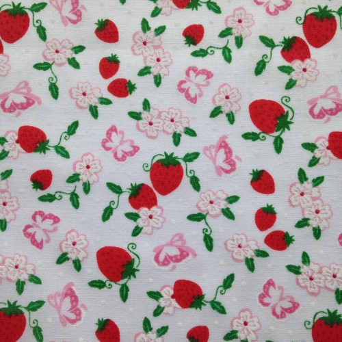 Strawberry bloom polycotton - strawberry,