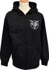 BAPHOMET ZIPPER HOODIE HOODY SATANIC PENTAGRAM OCCULT CHURCH SATAN EMBROIDERED 
