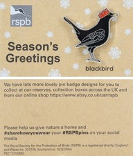 RSPB Pin Badge Special Christmas Blackbird P02958