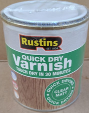 RUSTINS Quick Dry Varnish, Clear Matt, 500 ml -Fast-Drying Water-Based Wood