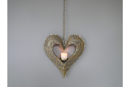 Ornate heart lantern candle - ornate,