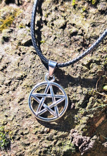 Silver pentagram necklace - necklace, on