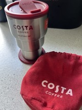 Costa Coffee Collapsible Travel Mug Reusable Cup Insulated with Carry Bag