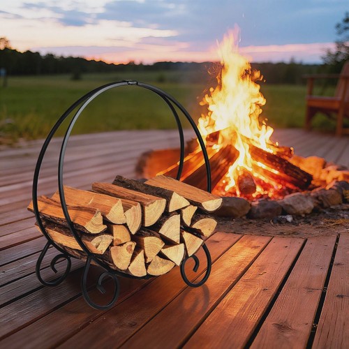 Folding firewood rack log - rack,