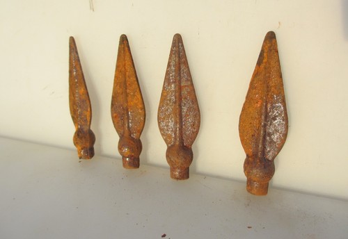 Vintage iron finial fence top - fence,