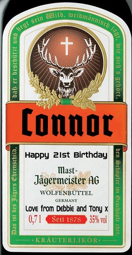Jagermeister bottle label - jagermeister,
