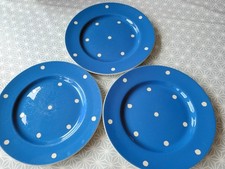 Cloverleaf TG Green Blue Domino 3 x Dinner Plates - 25 Cms