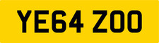 YEH GAZOO ! AWESOME PRIVATE CAR REG NUMBER PLATE YE64 ZOO TOYOTA SUPRA YARIS GR