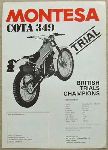 Montesa cota 349 motorcycle - montesa,