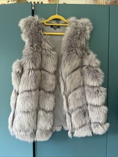 Misguided Faux Fur Gilet Grey