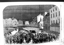 Original Old Antique Print