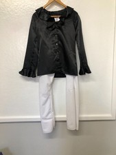 Ladies 70's Black & White Disco Fancy Dress Costume Ex Hire Size S