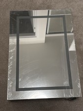 Pebble Grey Vista Illuminated Cabinet Mirror USB-C Rechargeable Battery