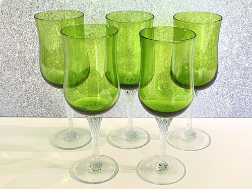 Set vintage green - set, glass