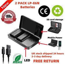 2 Pack LP-E6 E6N Battery &
