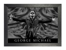George Michael 13 English Singer Poster Wham! Music Star Photo Signed On Stage