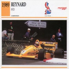 1989 REYNARD 89D Racing Classic Car Photo/Info Maxi Card
