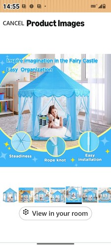 Princess blue castle playhouse - blue,