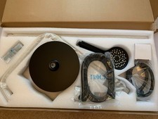 Home Modern Exposed Round Shower Mixer Handset & Riser Rail Kit Matte Black