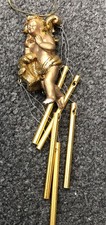 Vintage Hanging Cherub Wind Chimes. Gold. Ideal Tree Decoration