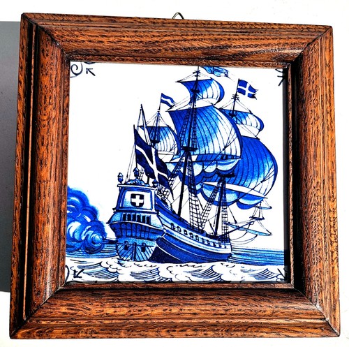 Delft blue wood framed - delft,